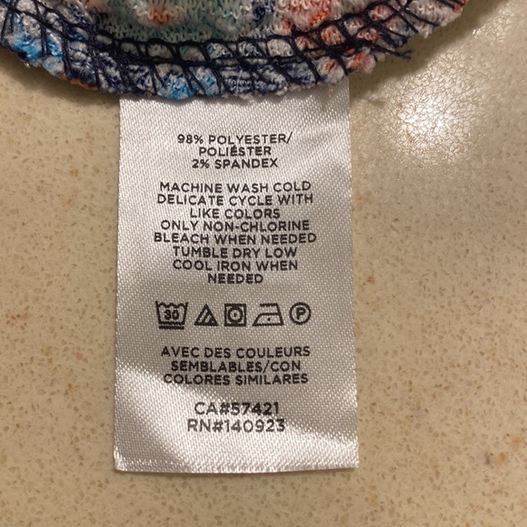 LOFT Navy Floral Tie-front Blouse - Picture 7 of 7